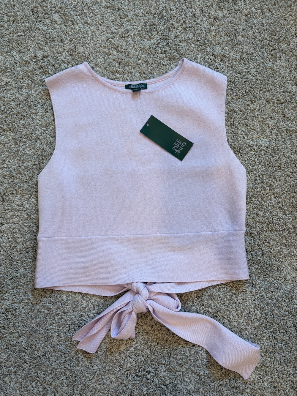 Sleeveless Tie-Back Crop - Lavender